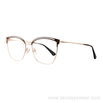 Women Cat Eye Metal Eyeglasses Optical Frames